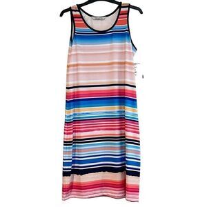 NWT New Label Multicolor Tank MIDI Dress Medium